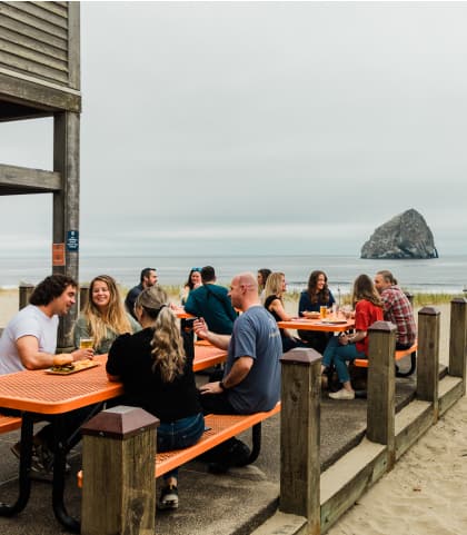 People at the beach, Pacific City Oregon