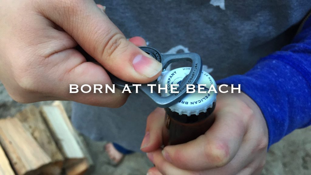 Pelican beer bottle born at the beach